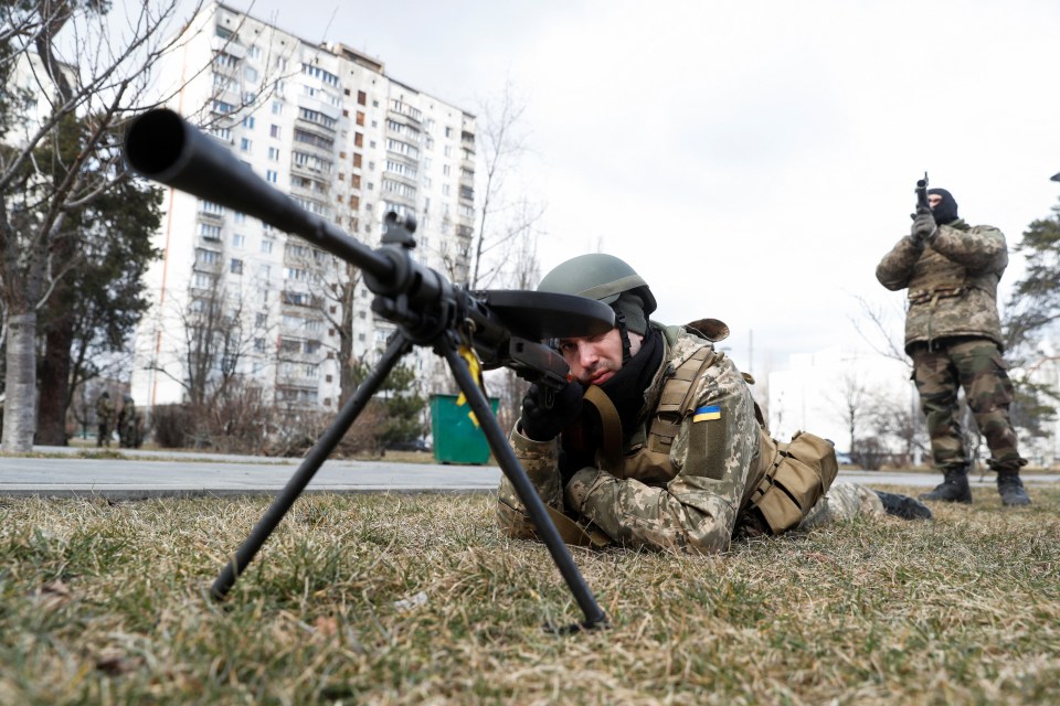 The top marksman is said to be on the front line of the besieged capital Kyiv
