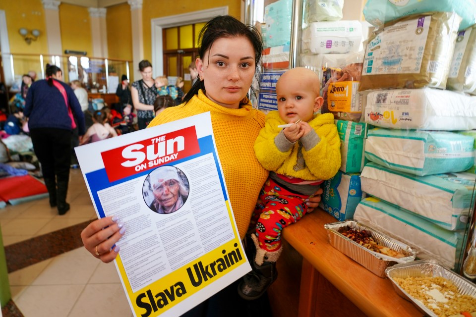 Katerina Kovalchuk, 23, and one-year-old Eva are thankful for the UK's generosity