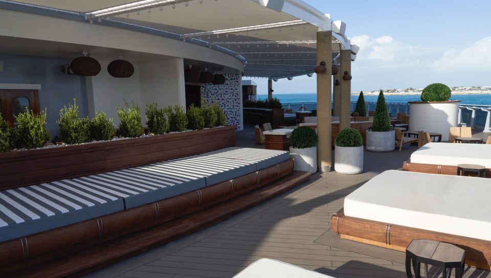 The outside spaces score with cool beach club vibes