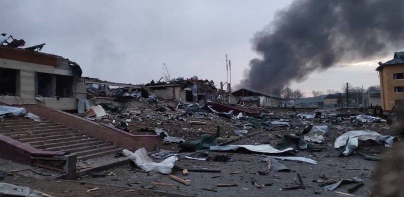 The drone was reportedly assessing the damage of an attack in the city of Yavoriv, Ukraine