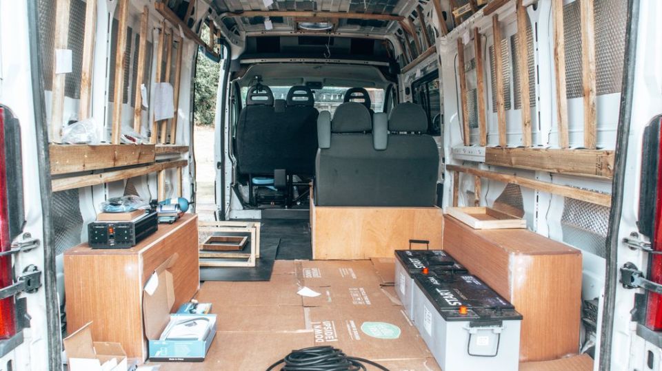The van cost £6,500 and they've spent roughly £10,000 doing it up