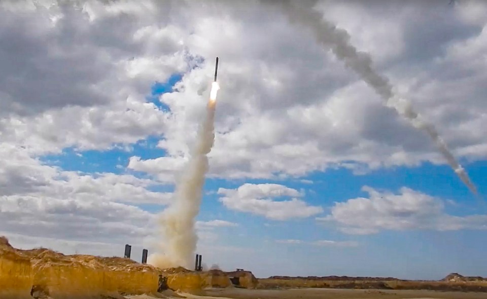 The coastal missile system 'Bastion' from an undisclosed position in Crimea