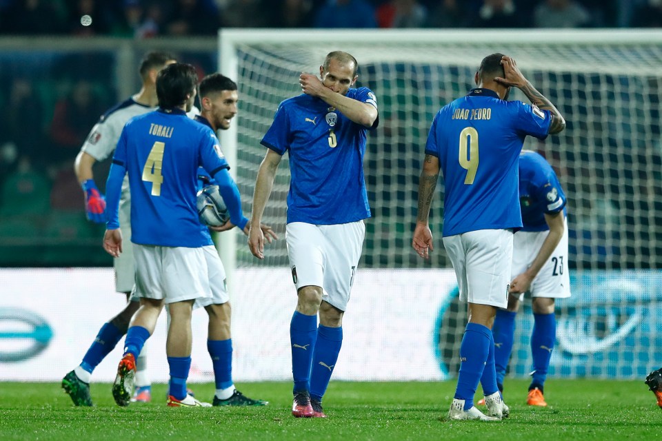 Italy flops looked miserable after losing to North Macedonia and seeing their place in the 2022 World Cup crumble