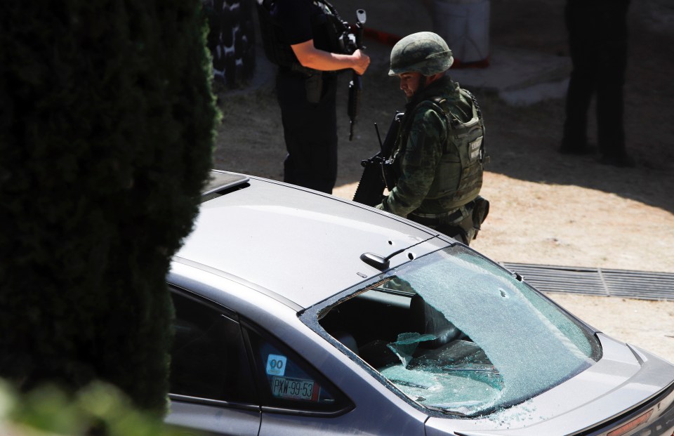 Cops discovered more than 100 assault rifle bullet shells littered at the scene