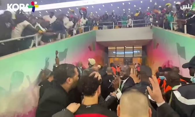 Senegal fans threw objects at him as he made his way down the tunnel