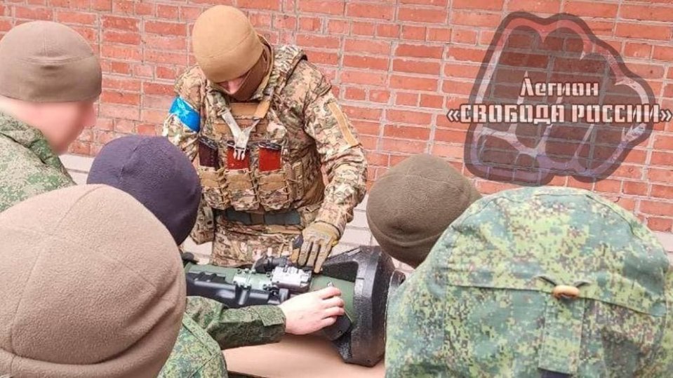 The Freedom of Russia legion were shown how to use an NLAW grenade launcher