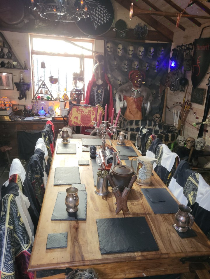 The married support worker built it to play Dungeons & Dragons role-play games with pals