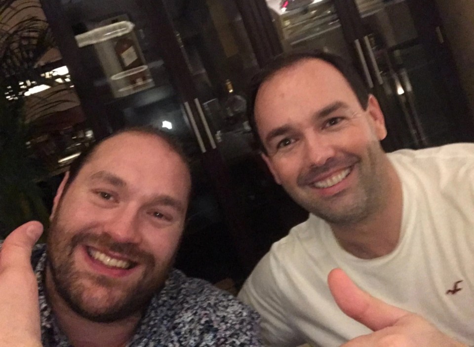 Image posted to Twitter feed of Tyson Fury @tyson_fury which simply read text of a series of thinking emoji Image may show Tyson Fury with Daniel Kinahan