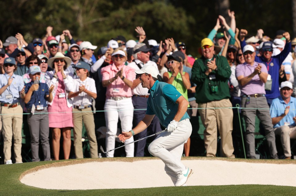 Rory McIlroy was dancing on the sand after his finish on the 18th