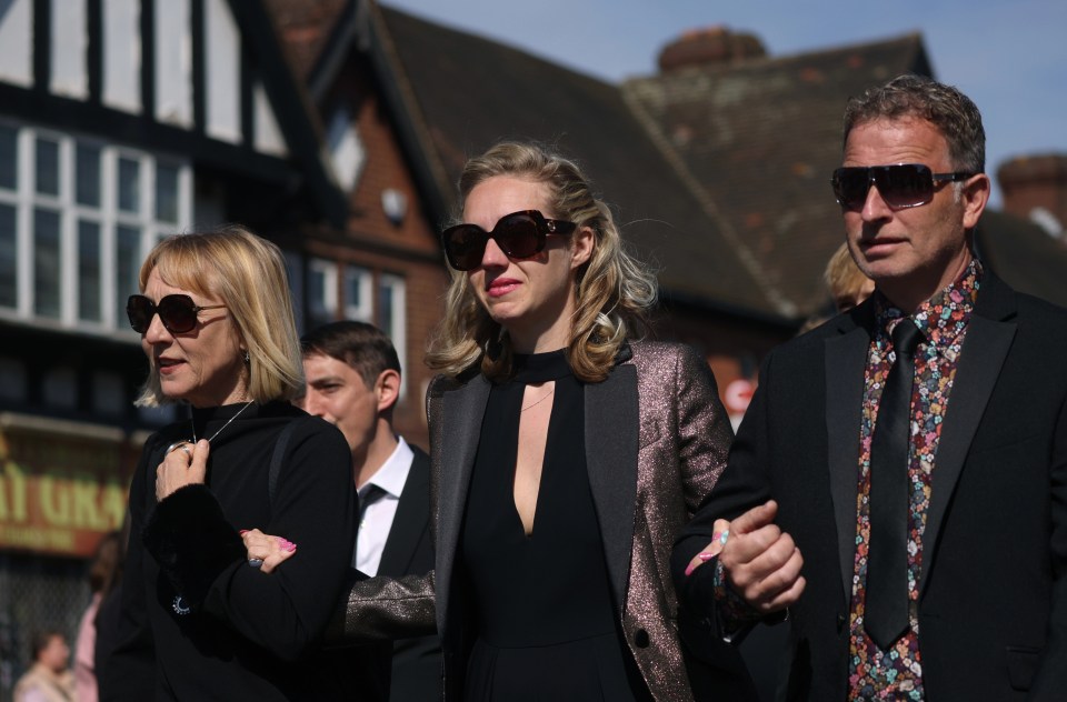 Kelsey at Tom's funeral which took place on April 20