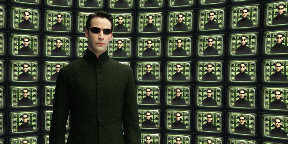 Actor Keanu Reeves in THE MATRIX RELOADED, 2003