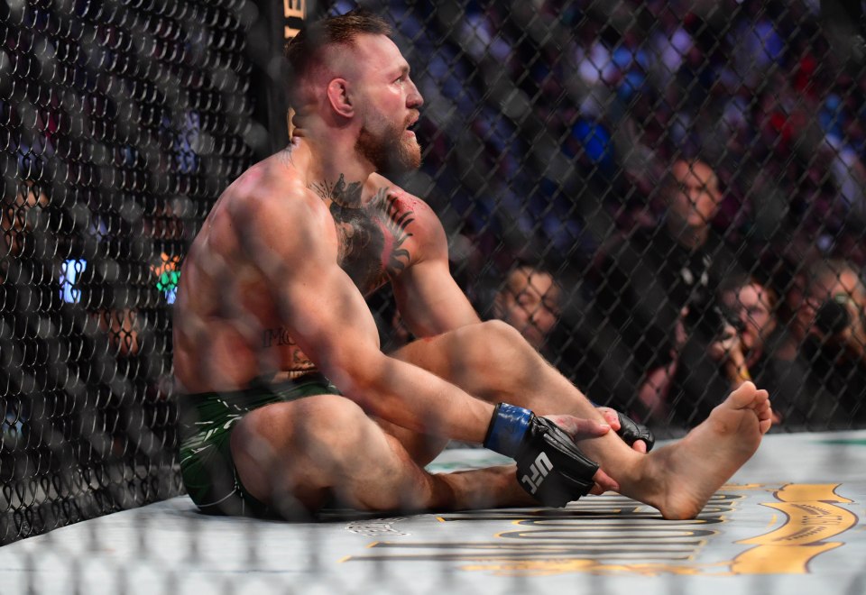 Conor McGregor suffered a horrific broken leg in his trilogy fight with Dustin Poirier last July