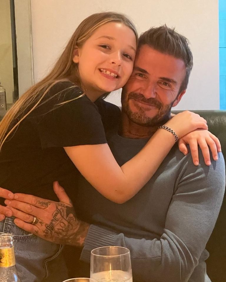 David Beckham and daughter Harper, ten