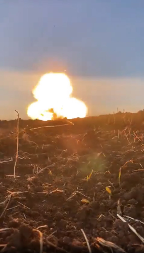 The incredible video shows a Russian tank being blown to smithereens