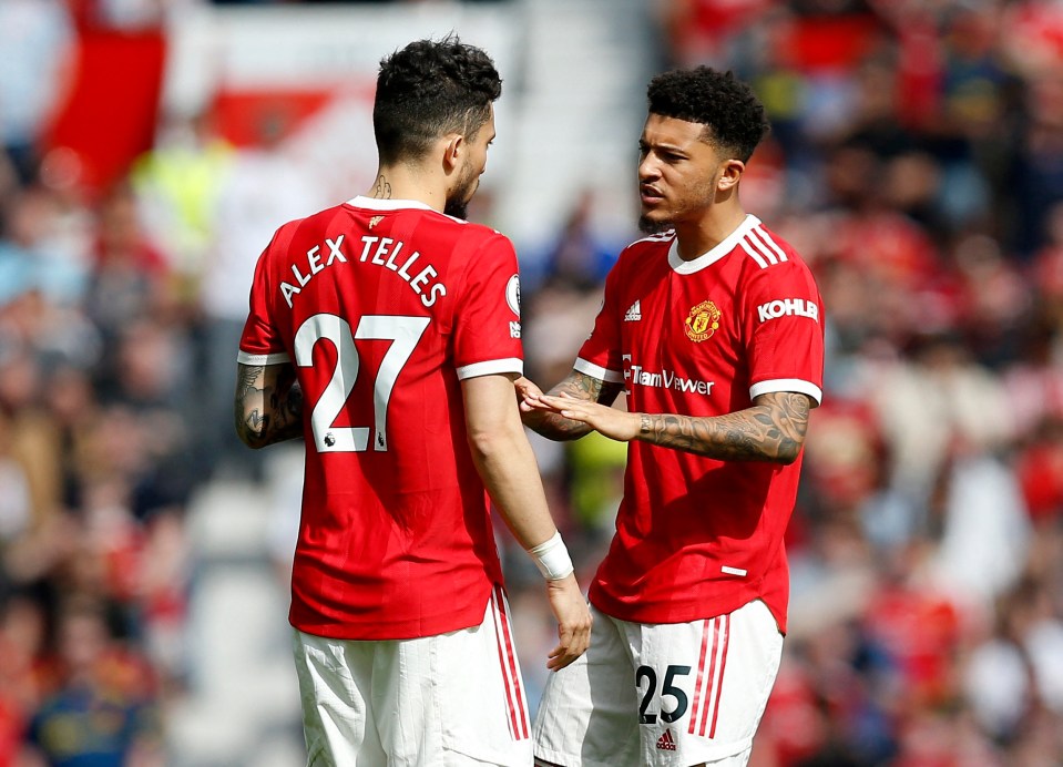 Jadon Sancho and Alex Telles were mocked for trying to mark Arsenal star Eddie Nketiah