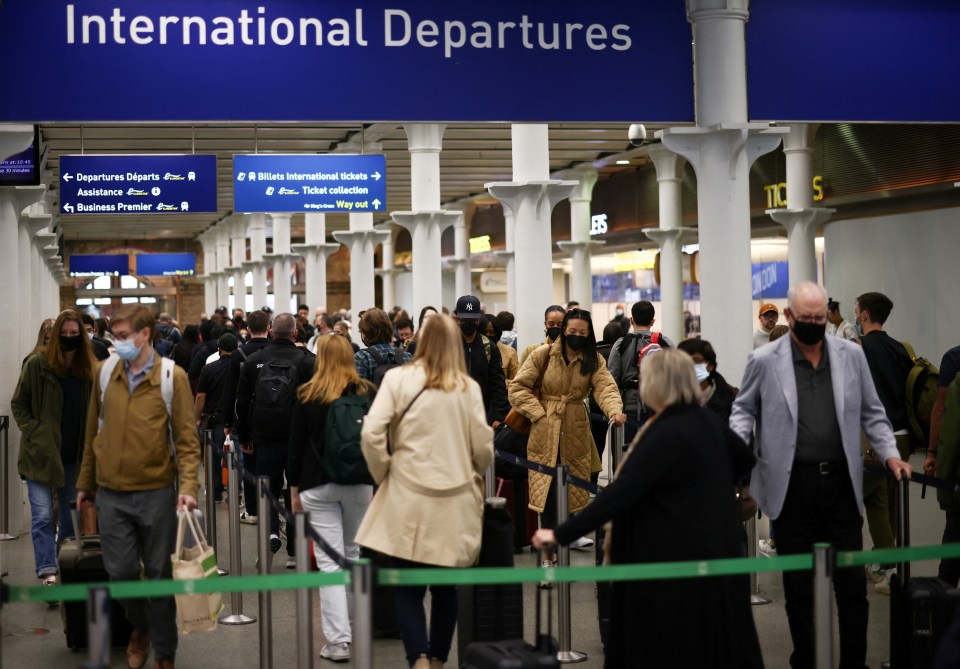 Passengers also faced queues in St Pancras station
