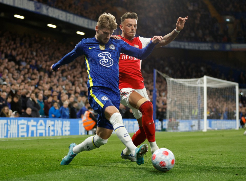 White endured a difficult night on the right of Arsenal's defence