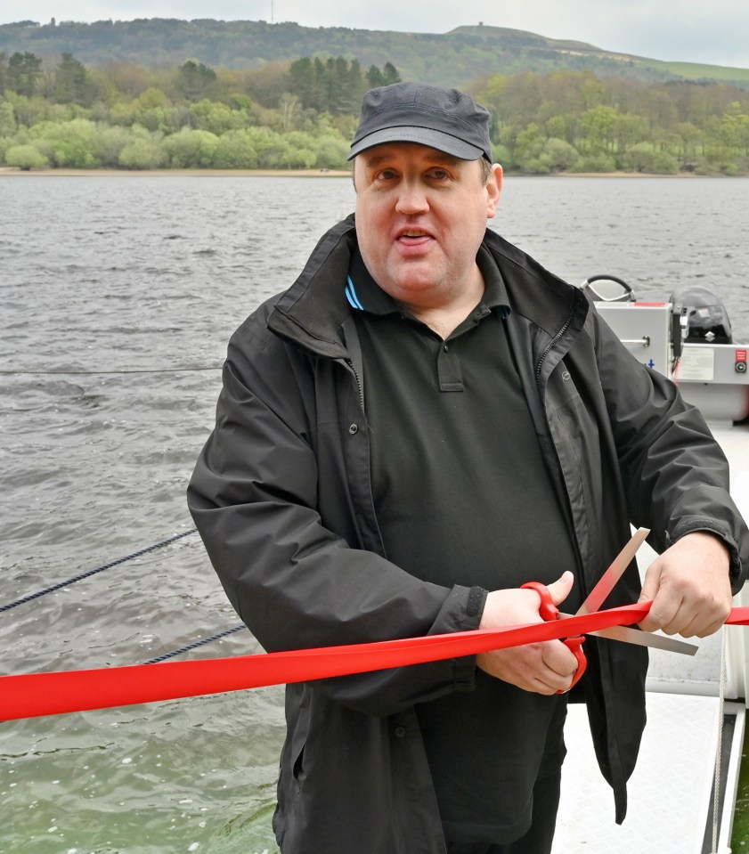 Peter cut the ribbon to officially declare the Wheelyboat open