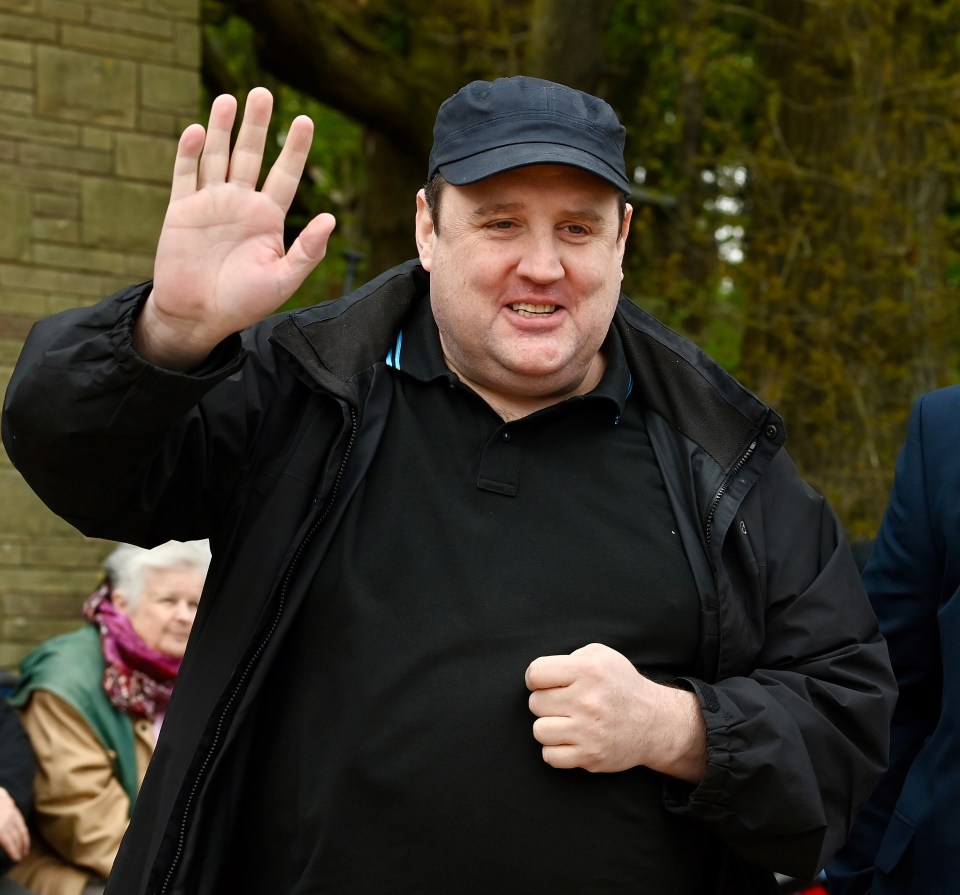 The Phoenix Nights star, 48, was on top form as he waved to fans