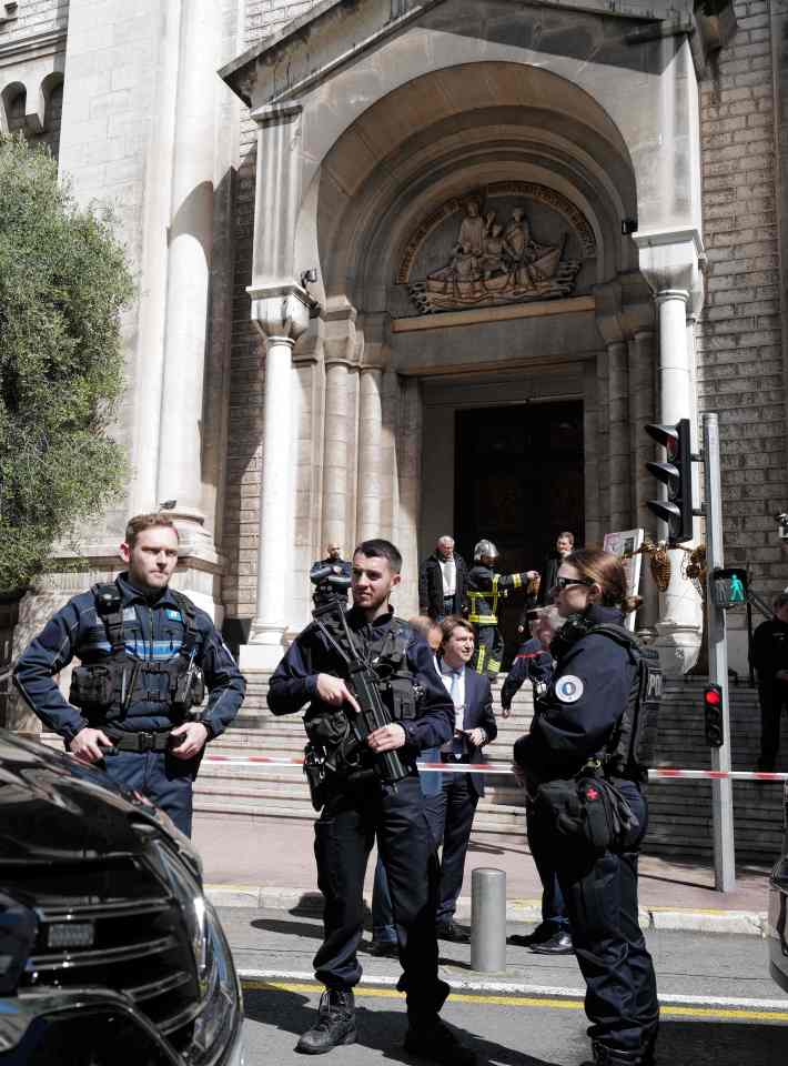 Armed officers guarded the scene which has been cordoned off from the public