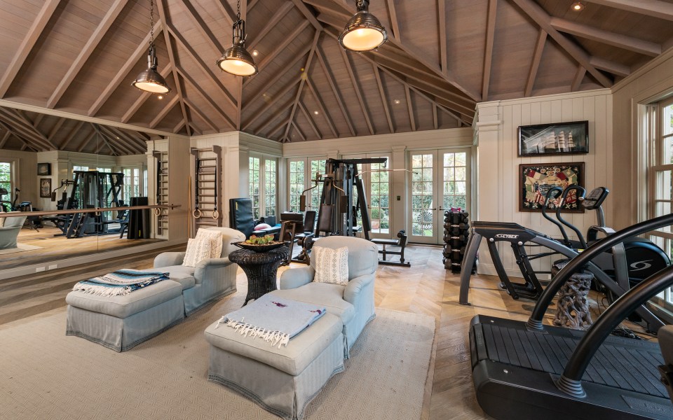 There is a gym for the family to work up a sweat