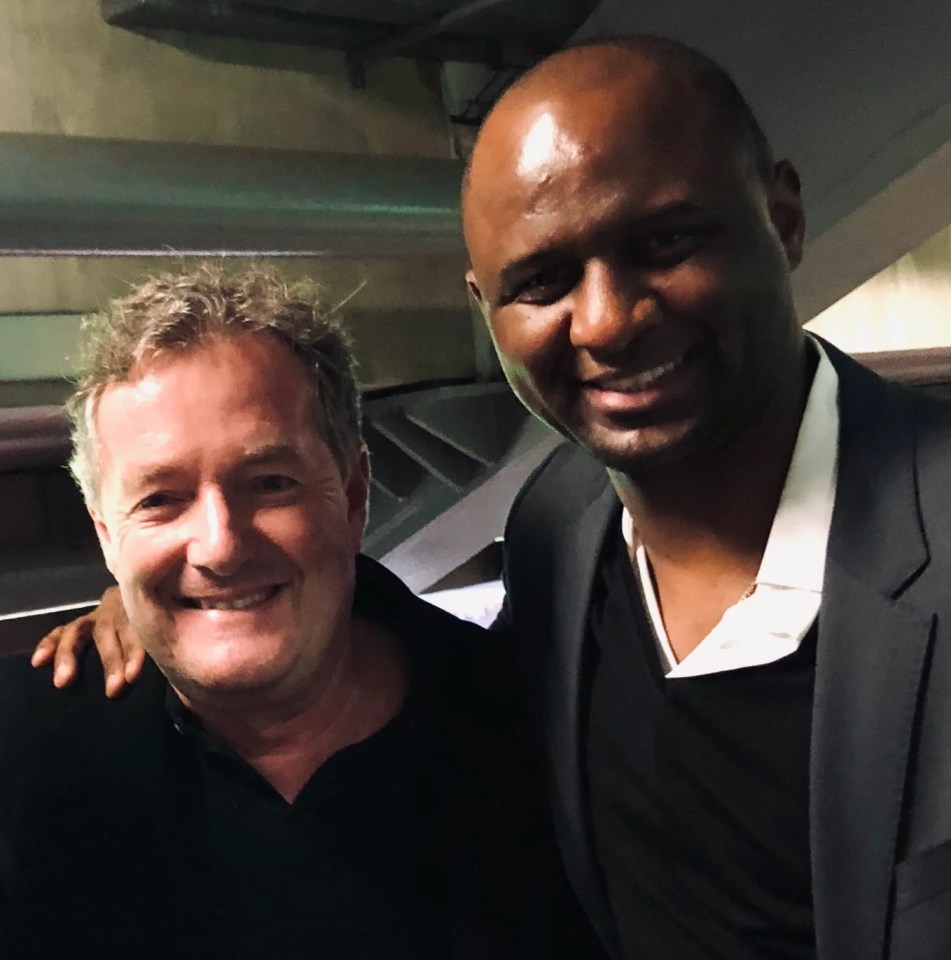 Piers Morgan wants Patrick Vieira to be in the dugout at the Emirates instead