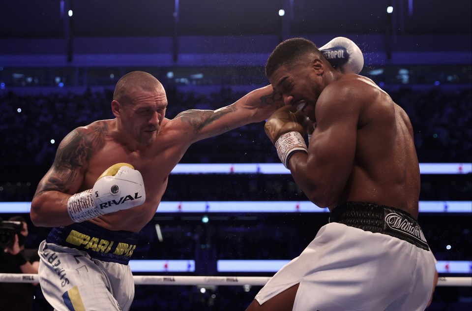 Joshua was turned over by Usyk in their Tottenham tussle
