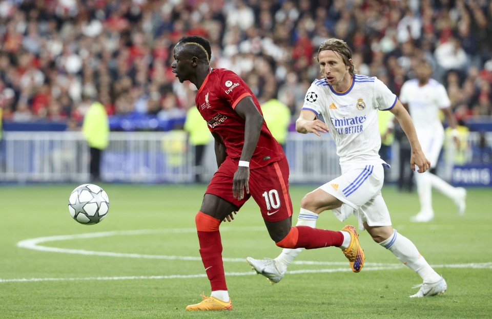 Liverpool forward Sadio Mane started their Champions League final defeat to Real Madrid on Saturday