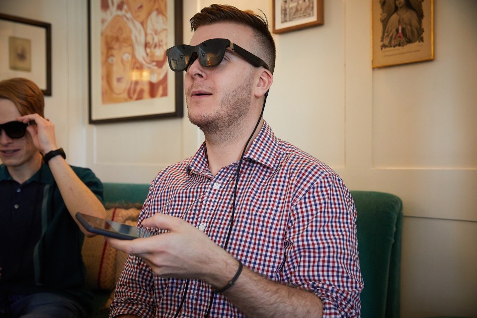 Your phone acts as a virtual laser pointer and controller