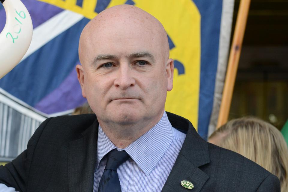 RMT chief Mick Lynch threatened a general strike if ministers brought in powers to force them to run minimal services during any walkouts