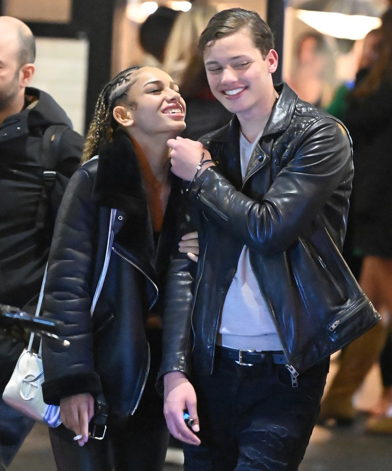 The couple couldn't wipe the smiles off their faces