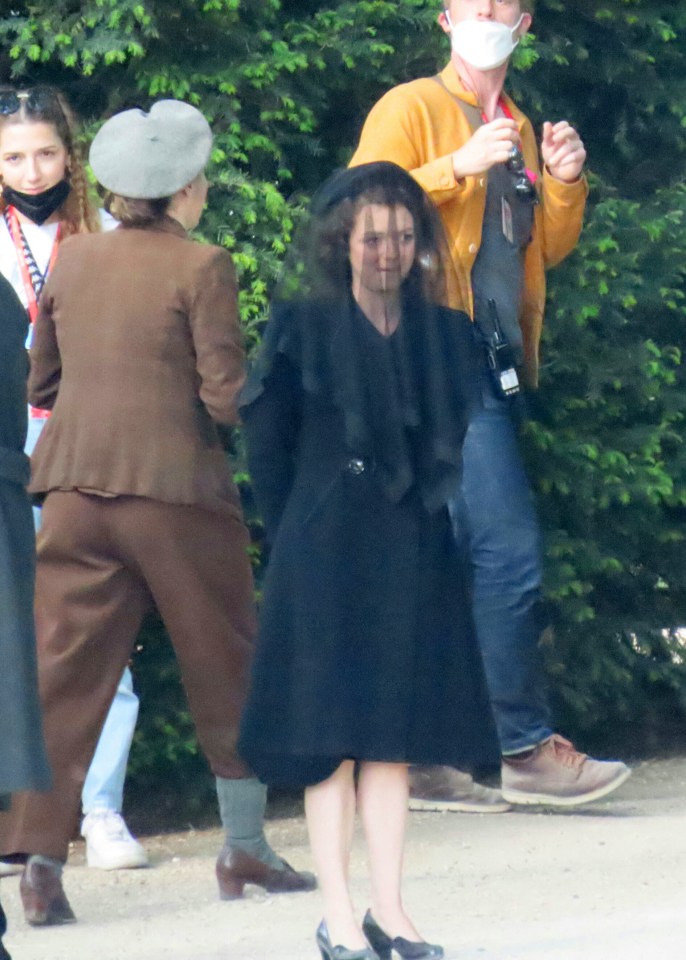Maisie Williams looked very different on the set of The New Look in Paris