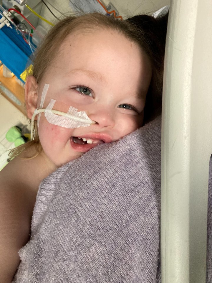 Scans revealed the little boys symptoms had been caused by a brain tumour the size of a plum