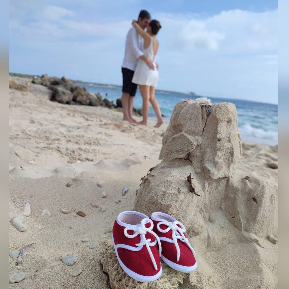 The couple had announced they were expecting a child on Monday