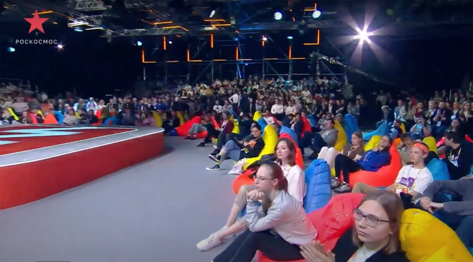 The youngsters listened on as Rogozin boasted the nuke can demolish 'half the coast of a continent'