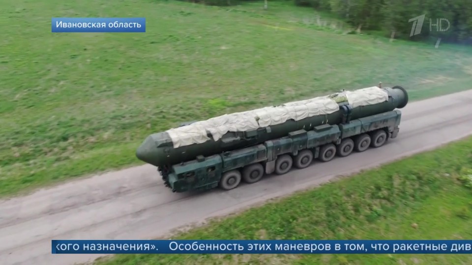 The massive missiles were transported through the forest
