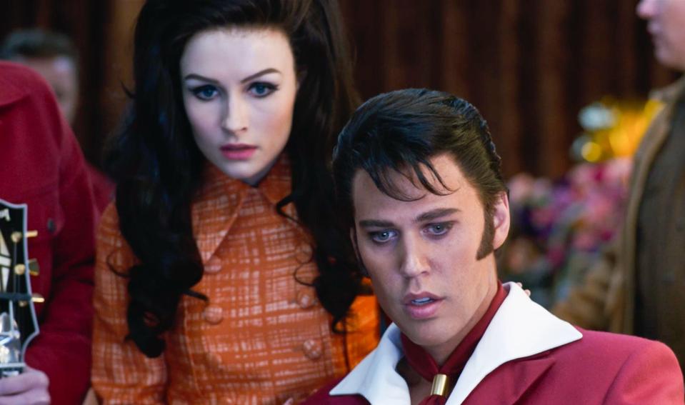Olivia DeJonge as Priscilla Presley and Austin Butler as Elvis