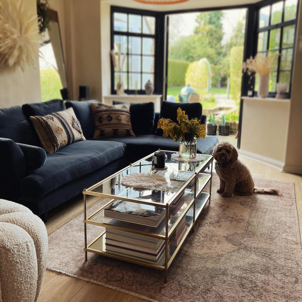 Kelly's living room looks out onto her stunning garden