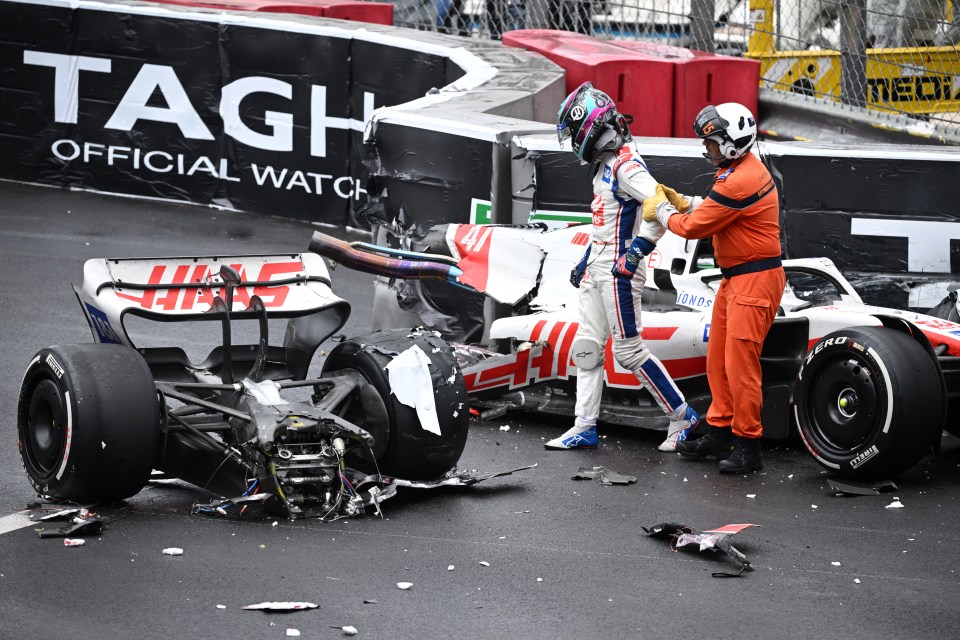 The German walked away despite the worrying speed of the collision