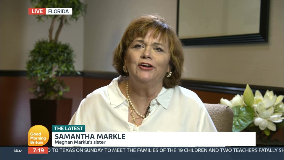 Samantha Markle told Good Morning Britain Meghan Markle has not reached out to her dad