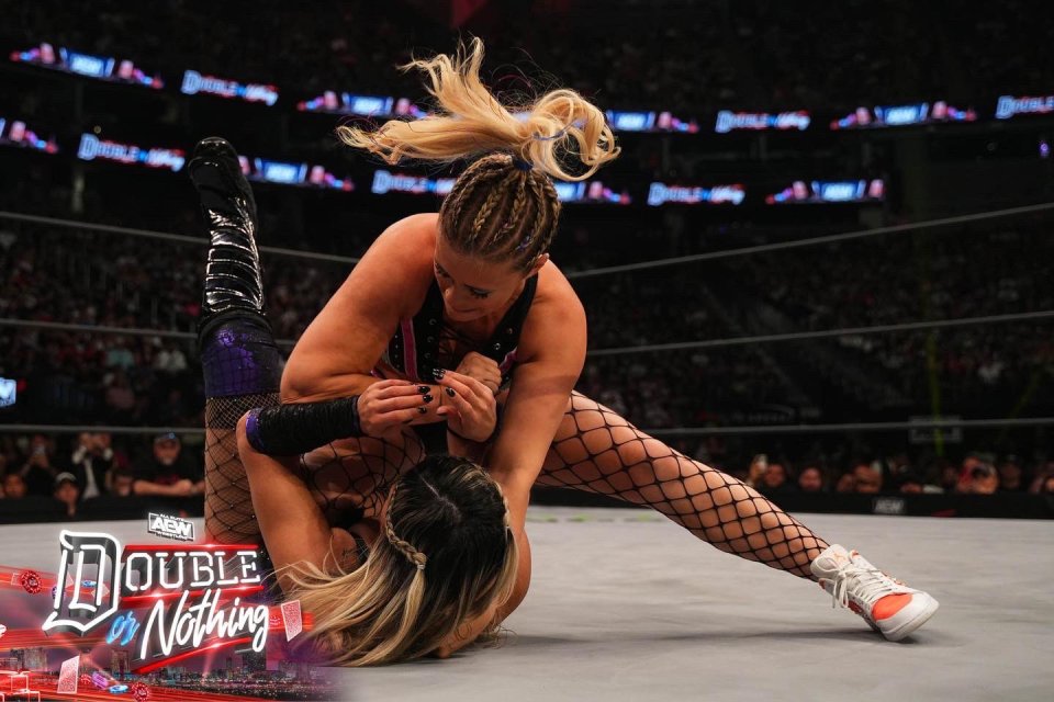 The 28-year-old was in action at the Double or Nothing pay-per-view