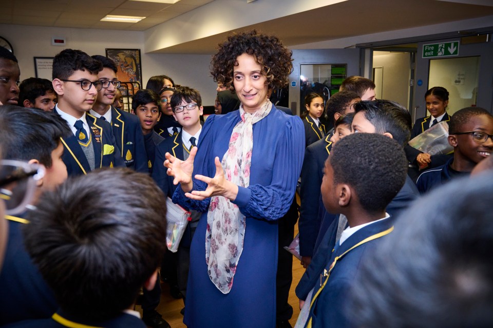 Katherine Birbalsingh speaking to students at Michaela Community School.