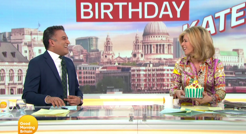 Kate Garraway was given a birthday surprise on today's GMB