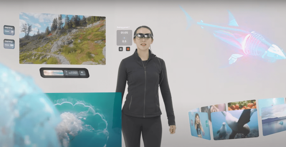 A simulation of what the Nreal Air experience looks like