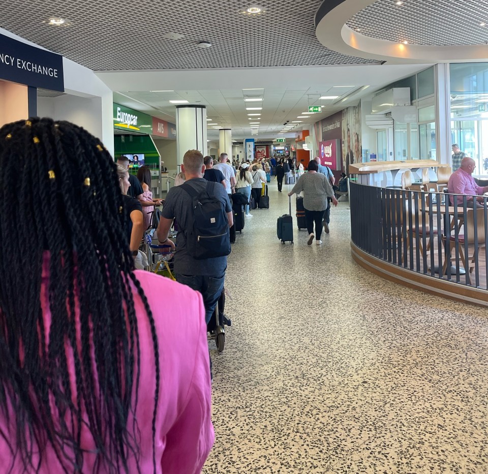 The massive line was caused by a delayed TUI flight to Cape Verde, the company said