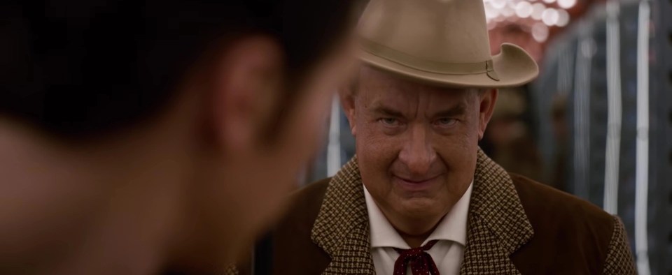Tom Hanks was beefed up by way of a fat suit and had prosthetics for those impressive jowls