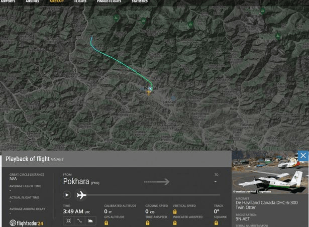 The plane's final moments caught on a flight tracker