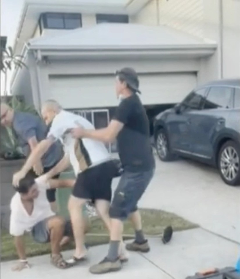 George Casha was filmed attacking his neighbour in a row over grass clipping