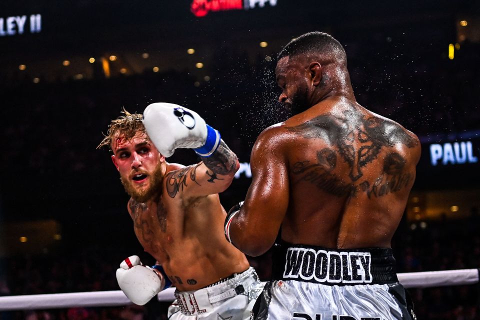 Paul during his fight with former UFC Champion Tyron Woodley