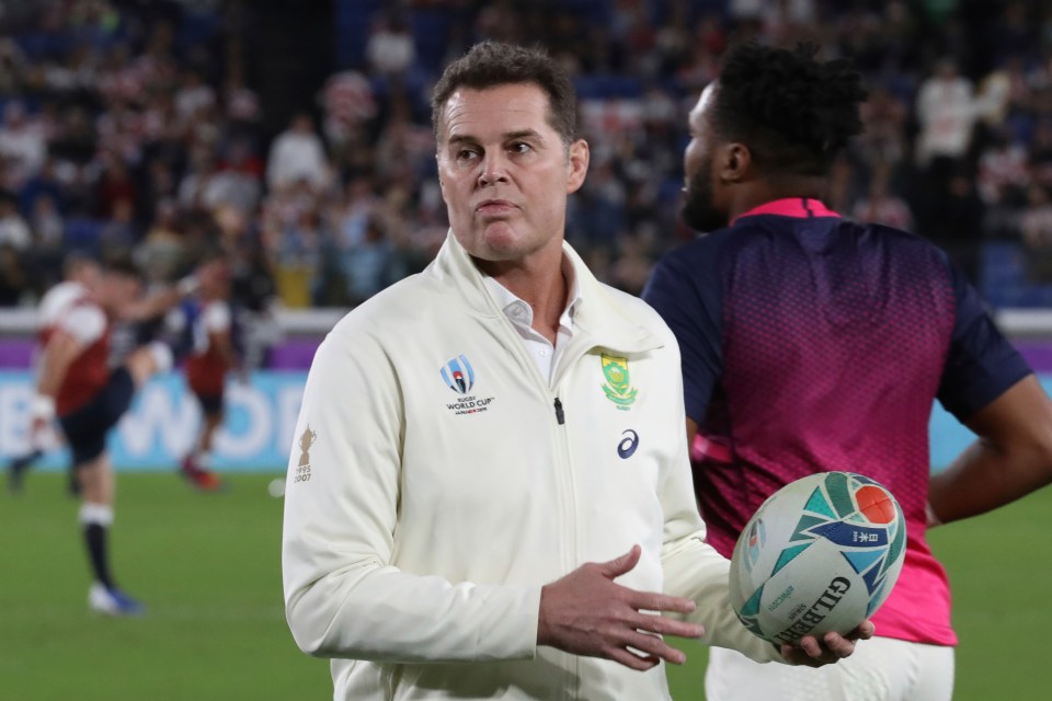 Rassie Erasmus claimed hackers posted the inappropriate content on his timeline